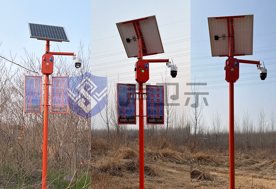 WT-W25太阳能语音宣传杆用在安徽合肥市农区防火安防预警