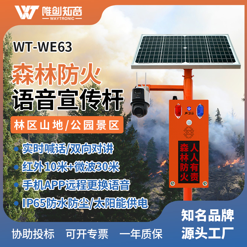 <b>WT-WE63森林防火太阳能语音监控宣传杆</b>